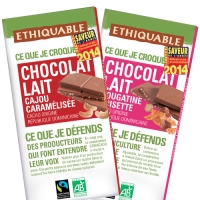 Des tablettes réalisées avec un cacao issu de l'agriculture paysanne bio et du commerce équitable